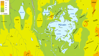 Map of Mývatn without population centers