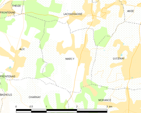 Poziția localității Marcy