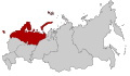 Map Russia highlighting the Northwestern Federal districts.