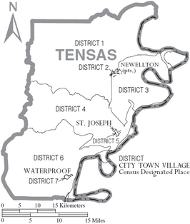 Kaart van Tensas Parish