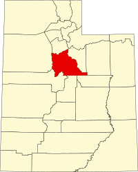 Map of Juta highlighting Utah County