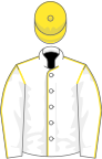 White, yellow seams, yellow cap