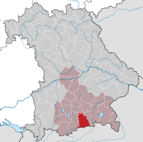 Landkreis Miesbachs läge i Bayern