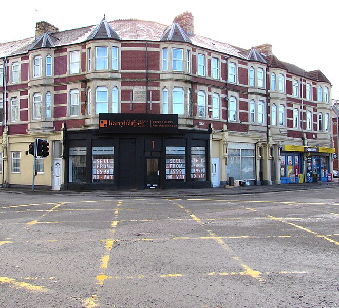 File:Harry Harper estate agents office on a Grangetown corner, Cardiff - geograph.org.uk - 5537930.jpg