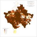 Distribution of Albanians on Kosovo and Metohija by settlements 1971.