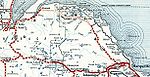 A section of the 1932 Michigan State Dept. of Highways road map showing M-35 in northern Marquette and Baraga counties