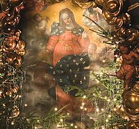 Baroque Maria gravida with the Christogram "IHS" on her stomach