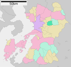 Location of Nishihara in Kumamoto Prefecture