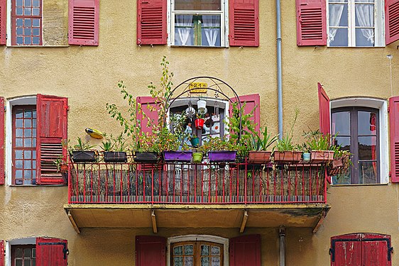 A balcony in the small french village Castellane