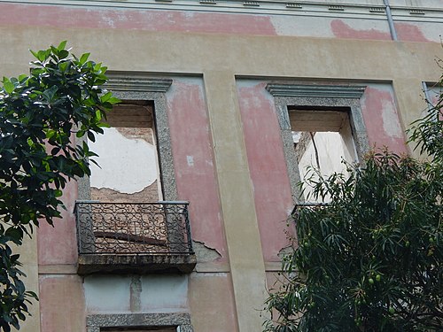 Side balcony of the National (Rio de Janeiro) Museum after the fire