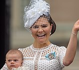 With her son, Prince Oscar, Duke of Skåne, on his baptism day (27 May 2016)