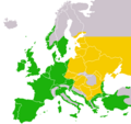 Range in Europe green: year-round, yellow: summer