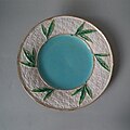 Dessert plate, coloured glazes, c. 1870, naturalistic style