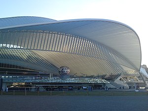 Liège-Guillemins railway station in Liège, Belgium by Santiago Calatrava (2009)