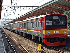 8-car 205 series set 44 (formerly Musashino Line set M3), May 2018.