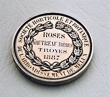 Médaille de vermeil pour 100 variétés de roses, Troyes 1887