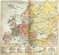 Mapa lingüístico y etnográfico de 1907 que indica a los ucranianos como «pequeños rusos o rutenos»