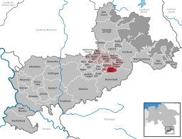 Läget för kommunen Obernfeld i Landkreis Göttingen