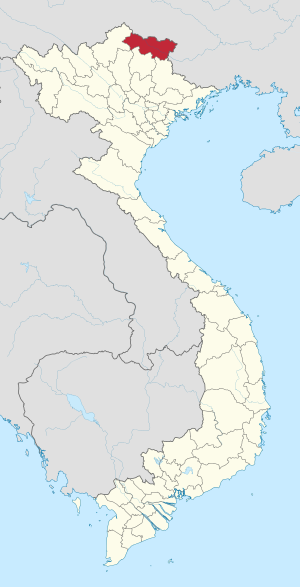 Karte von Vietnam mit der Provinz Tỉnh Cao Bằng hervorgehoben