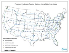 Proposed Hydrogen Fueling Stations Interstate Highways United States 2006.png