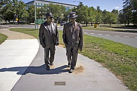 Statues of Prime Minister John Curtin and Treasurer Ben Chifley.jpg