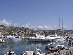 Panorama of Sanremo from the harbour