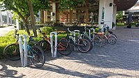 Bicycle racks at the Arcoparade