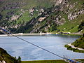 Una panoramica del lago di Fedaia.