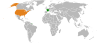 Location map for France and the United States.