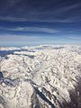 Vista aèria de la glacera de Corbassière i el seu voltant (presa el mes de març), des de 7.300 m