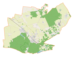 Mapa konturowa gminy Iłowo-Osada, blisko centrum na dole znajduje się punkt z opisem „Iłowo-Osada”