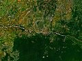 The Ubangi River seen from a satellite.