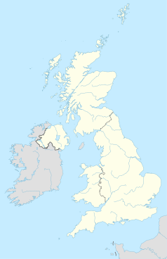 Mapa konturowa Wielkiej Brytanii, po prawej nieco na dole znajduje się punkt z opisem „Leicester”