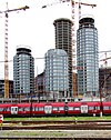 Baustelle Postbyen Türme, August 2023, nahe Hauptbahnhof Kopenhagen