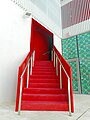 Red staircase from atrium