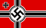 Nazitysklands örlogsflagga (1938-1945), numera förbjuden i Tyskland.