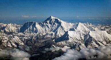 Mount Everest (8848 m), the highest peak of the Himalayas