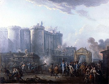 Το τελετουργικό κανόνι που ελήφθη από το Οτέλ ντε λα Μαρίν έριξε τις πρώτες βολές κατά την κατάληψη της Βαστίλης, 14 Ιουλίου 1789.
