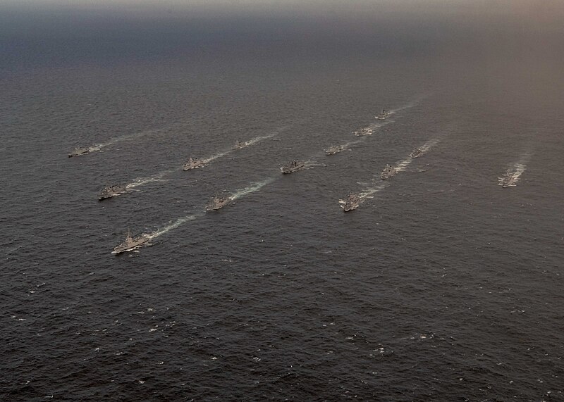 File:230515-F-AV821-007 - USS Oscar Austin (DDG 79) and NATO allies perform a Photo Exercise during Formidable Shield 2023.jpg