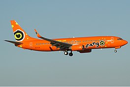 Een Boeing 737-800 van Mango Airlines