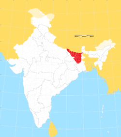 Map of the Mithila region