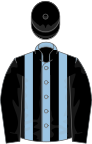 Light Blue and Black stripes, Black sleeves and cap