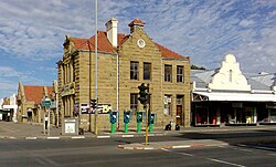 The old Post Office building constructed from sandstone.