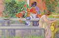 Carl Larsson Karin and Brita with cactus