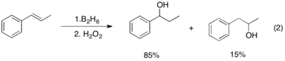 Hydroborace a oxidace (E)-prop-1-en-1-ylbenzenu