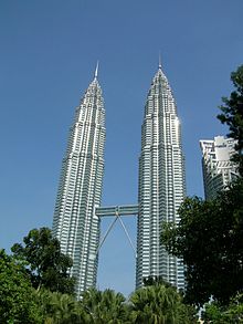A Petronas olajtársaság ikertornyai Kuala Lumpurban