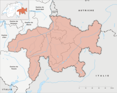 Mapa konturowa Gryzonii, w centrum znajduje się punkt z opisem „SMV”