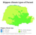 Köppen climate map of Paraná