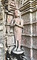 An idol of a Śvetāmbara monk wearing colpattā carved on the outer walls of a Jain temple at Pavagadh Hill