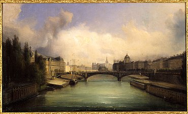 Le Port du Louvre (à gauche), en 1855 Paris vu du pont Royal (1855) François-Edmée Ricois musée Carnavalet